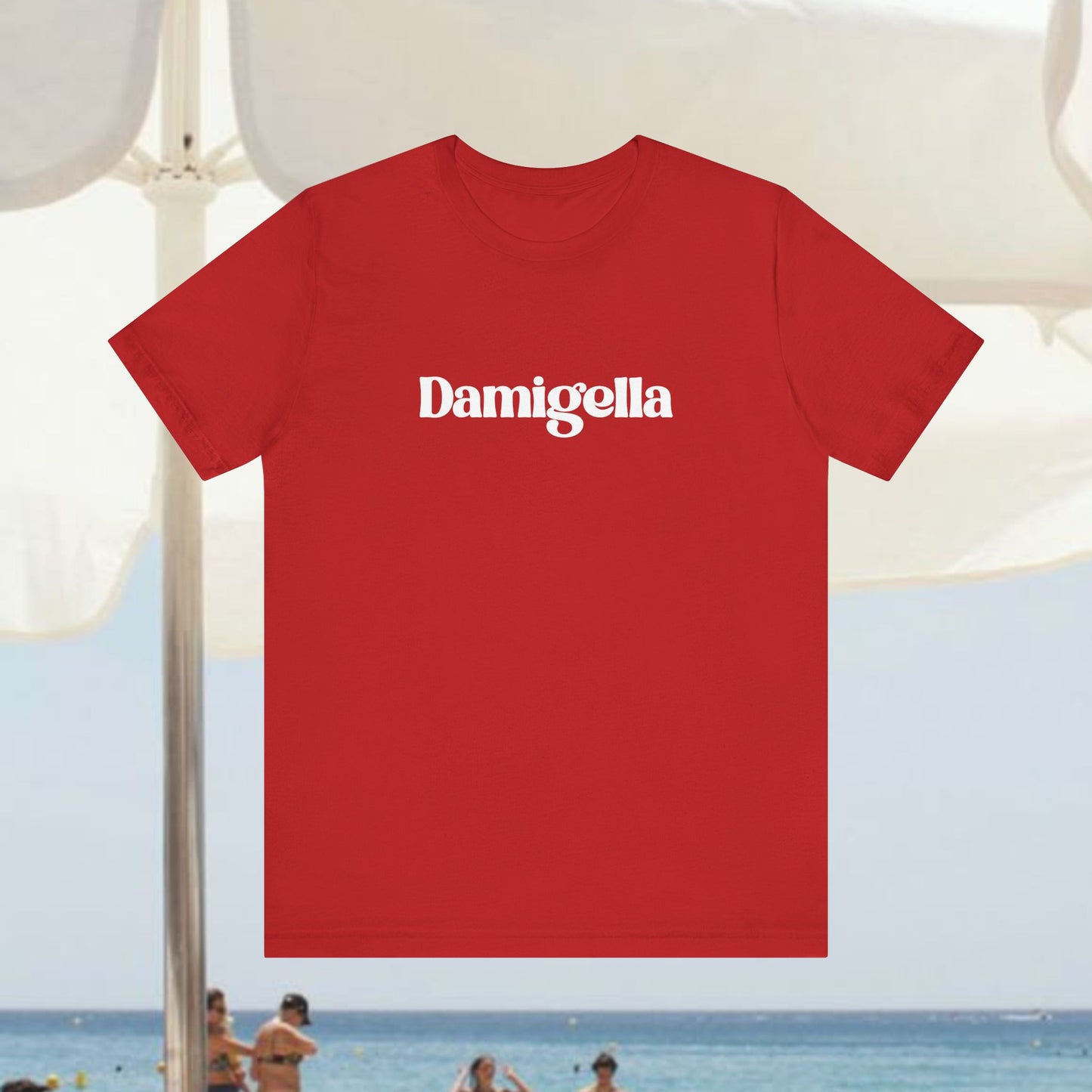 Trendy Unisex Jersey Tee - 'Damigella' Statement Tee for Casual Occasions