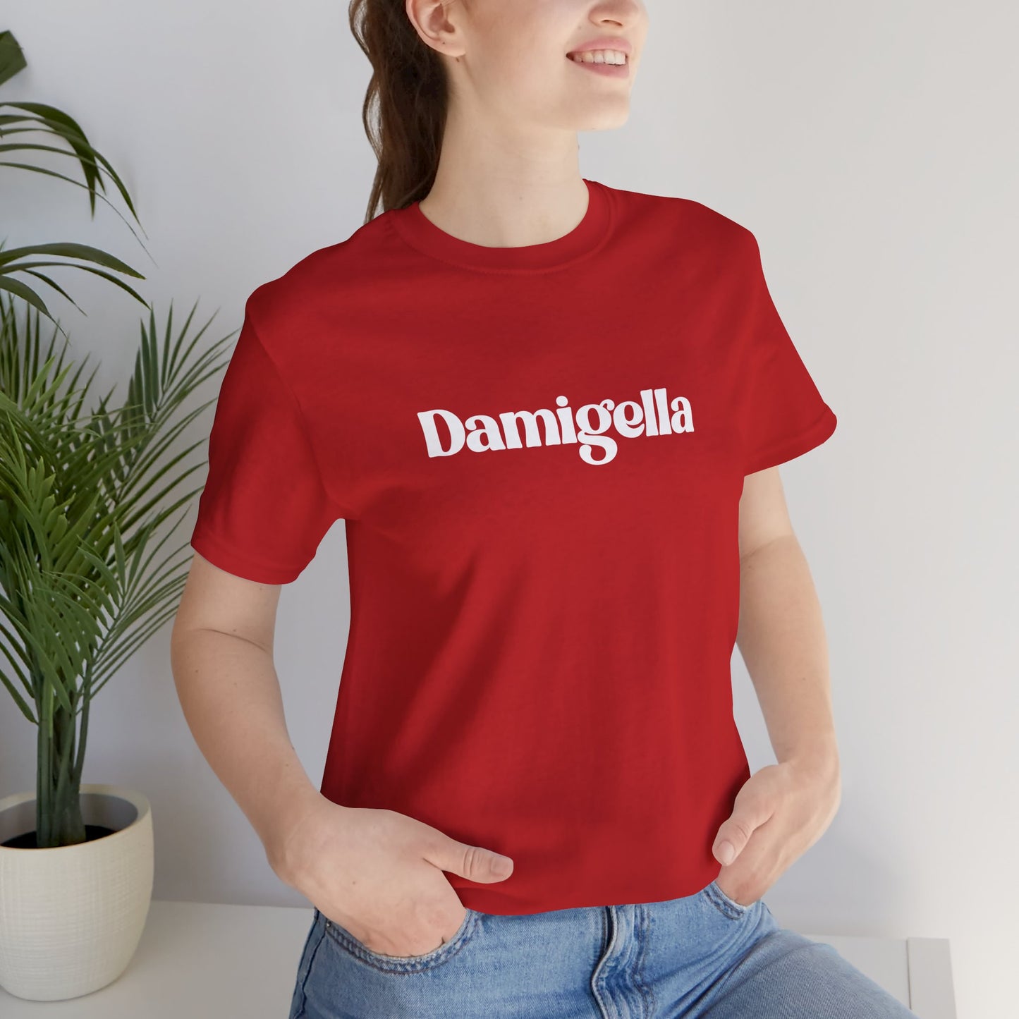 Trendy Unisex Jersey Tee - 'Damigella' Statement Tee for Casual Occasions